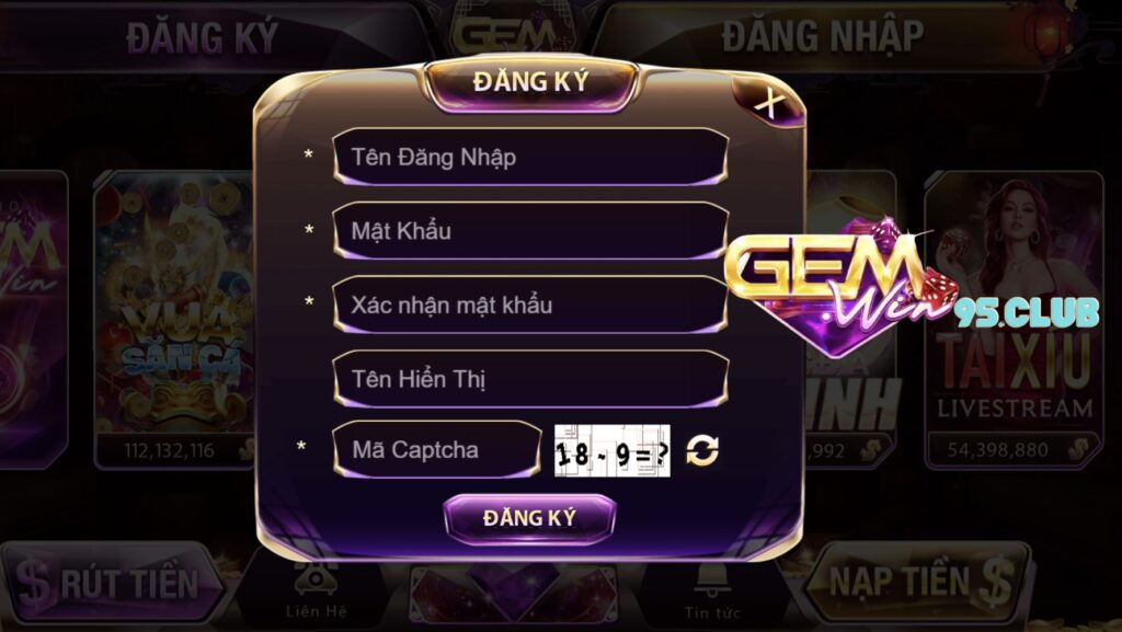 Đăng ký mở tài khoản Gemwin nhanh chóng