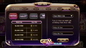 Cách nạp tiền Gemwin đơn giản và nhanh chóng