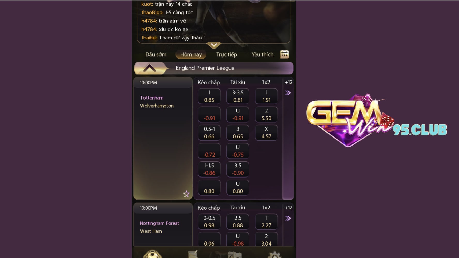 Chuyên mục cược thể thao Gemwin được nhiều game thủ yêu thích